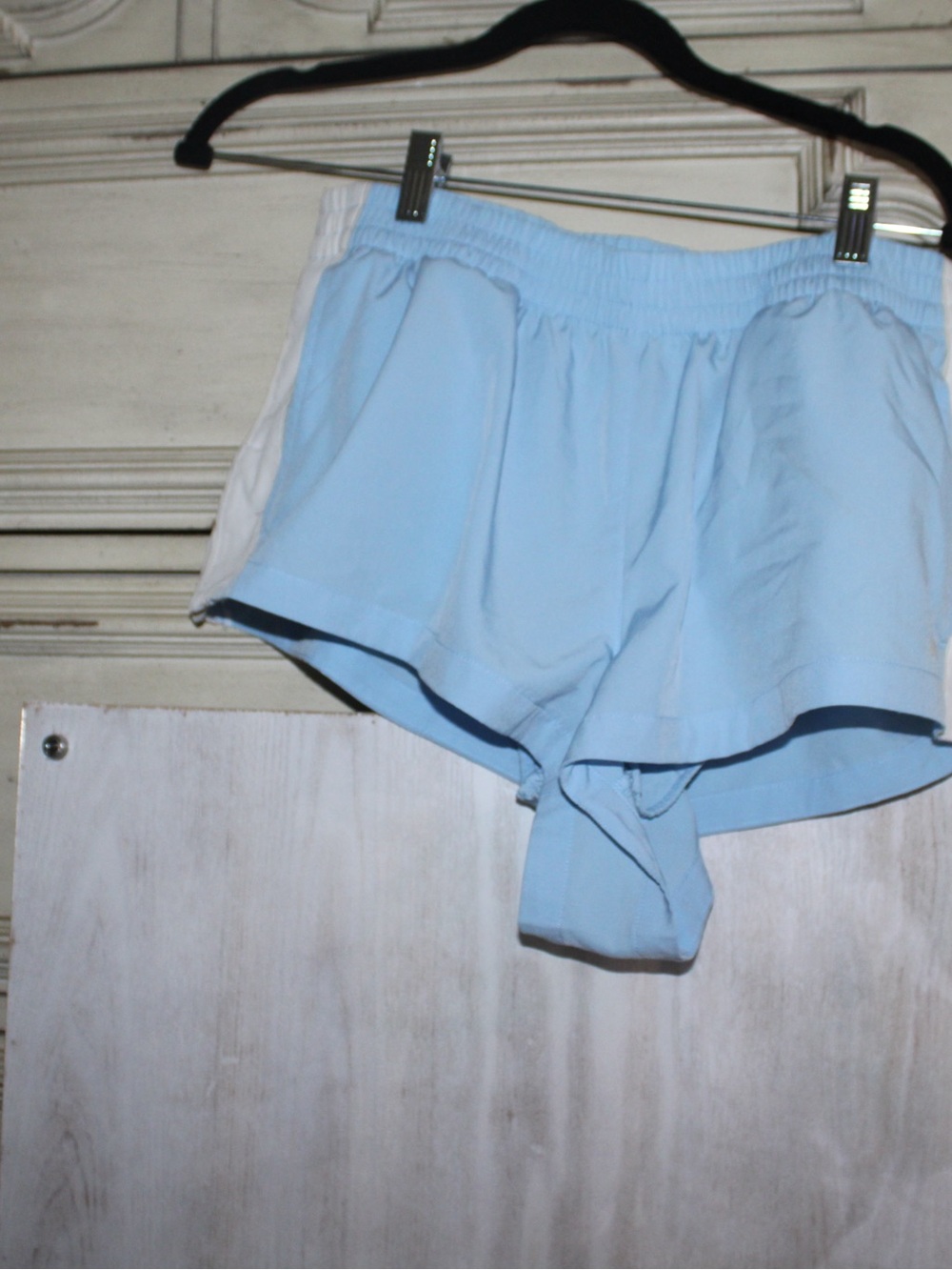 PINK Victoria's Secret Light Blue Athletic Shorts with White Panels